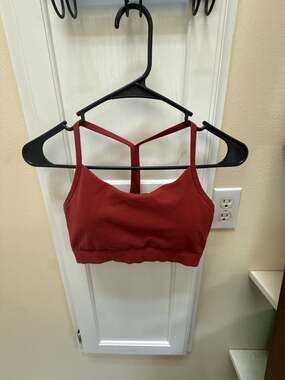 Pickletini Red Y-Back Sports Bra Pickleball Activewear Top